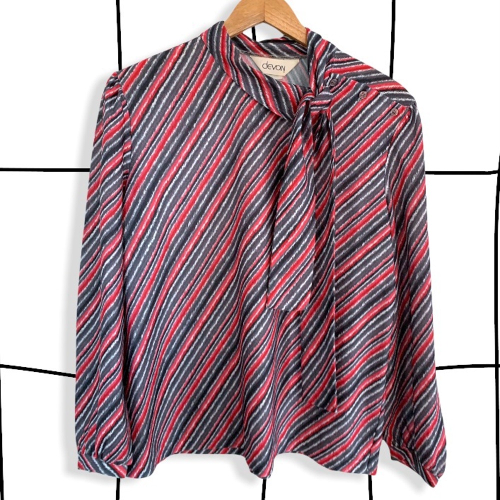 Vintage 70s Devon stripe blouse
